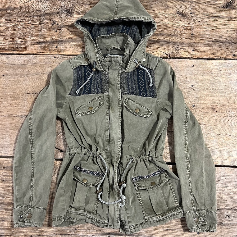 Maurice's Olive Green Aztec Jacket